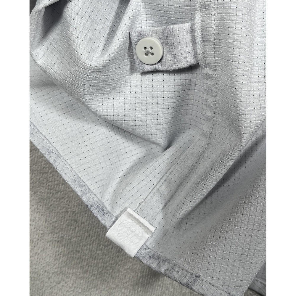 Lululemon Shirt Mens Medium L Gray Airing Easy Short Sleeve Vented Stretch Shirt - Picture 7 of 7